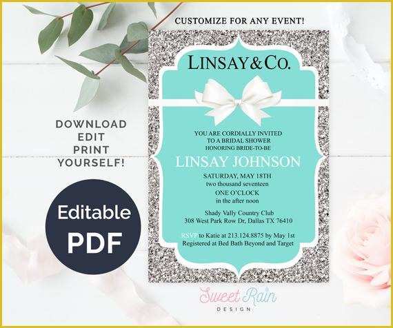 Free Breakfast at Tiffany&amp;#039;s Invitation Template Of Personalized Tiffany Invitation Template Breakfast Tiffanys