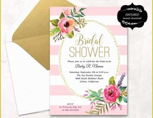 Free Bridal Shower Invitation Templates Downloads Of Blush Pink Floral Bridal Shower Invitation Template