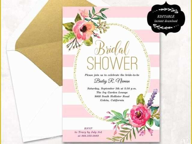 Free Bridal Shower Invitation Templates Downloads Of Blush Pink Floral Bridal Shower Invitation Template