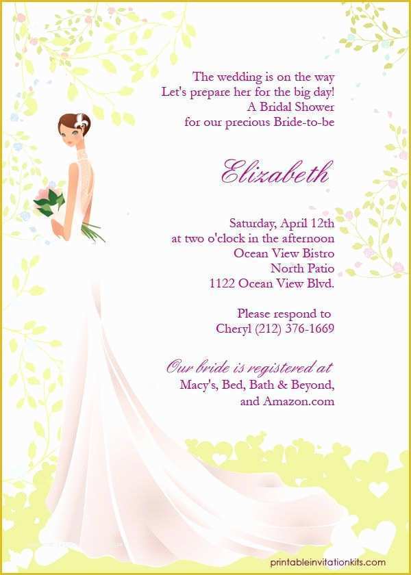 Free Bridal Shower Invitation Templates Downloads Of Free Pdf Downloads Spring Bride – Bridal Shower