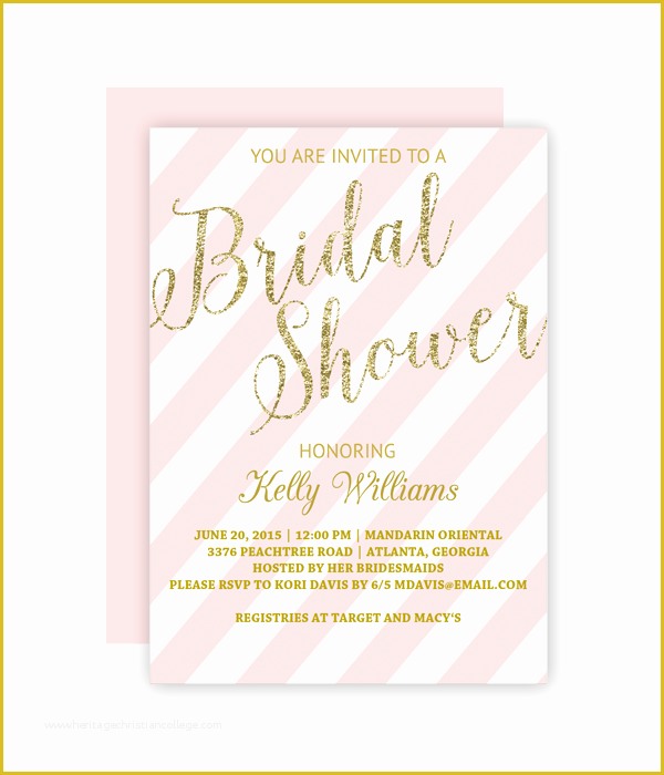 Free Bridal Shower Invitation Templates Downloads Of Glitter and Blush Bridal Shower Invitation Chicfetti