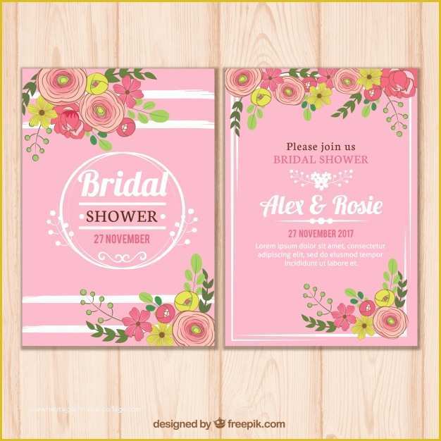 Free Bridal Shower Invitation Templates Downloads Of Pink Bridal Shower Invitation Template with Floral