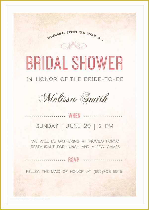 Free Bridal Shower Invitation Templates for Word Of 30 Best Bridal Shower Invitation Templates