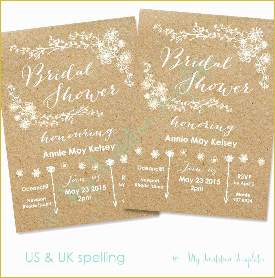 Free Bridal Shower Invitation Templates for Word Of 5 Rustic Bridal Shower Invitation Templates Uteur