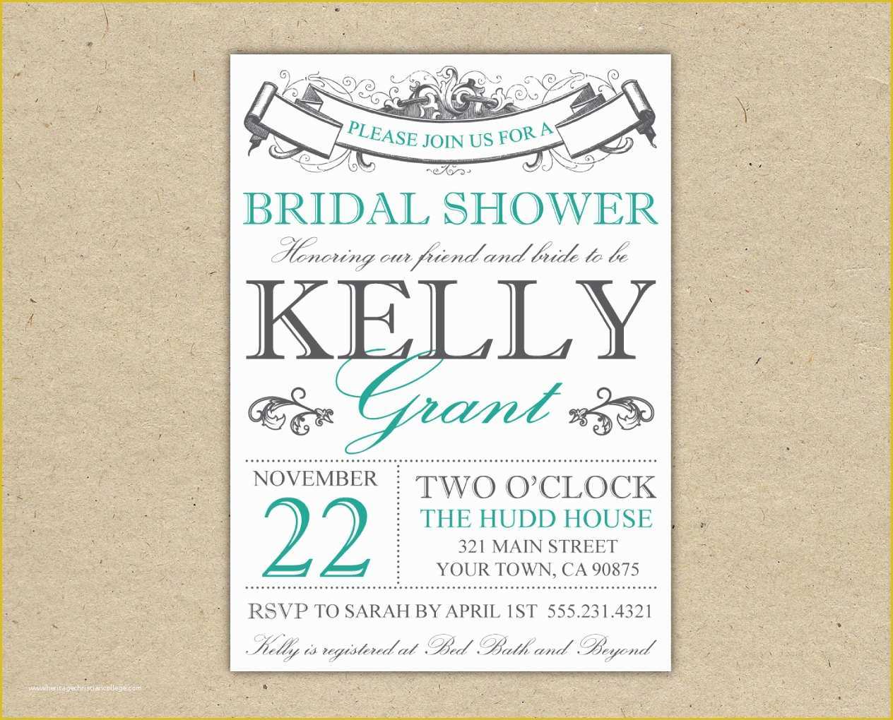 Free Bridal Shower Invitation Templates for Word Of Bridal Shower Invitation Templates