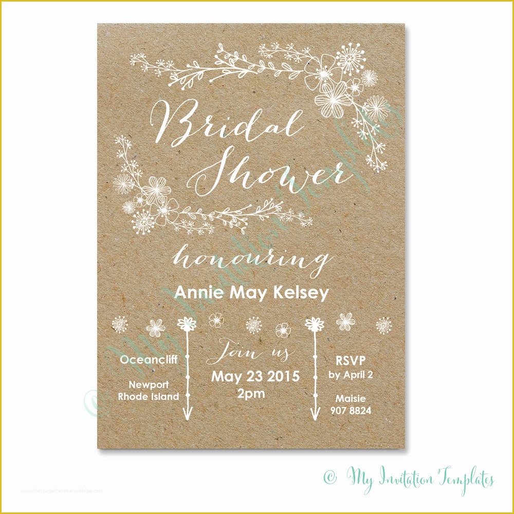 Free Bridal Shower Invitation Templates for Word Of Diy Bridal Shower Invitation Whimsical Rustic Bridal