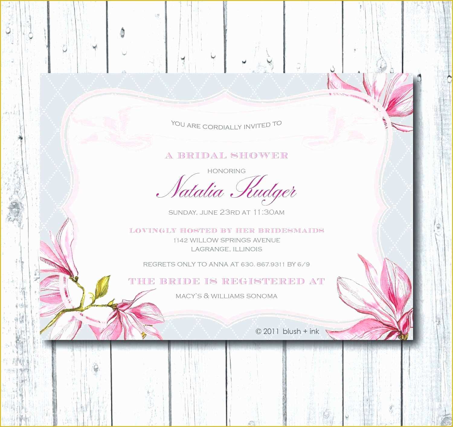 Free Bridal Shower Invitation Templates for Word Of Free Word Invitation Templates Bridal Shower Bridal Shower