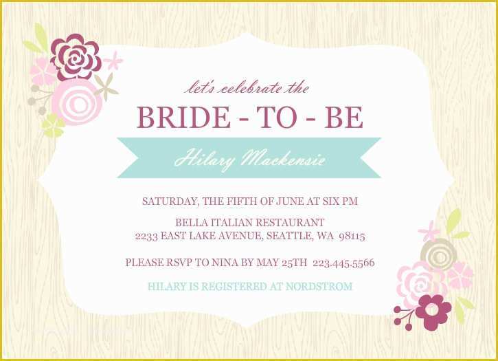 Free Bridal Shower Invitation Templates Of Bridal Shower Invitations Etiquette Template