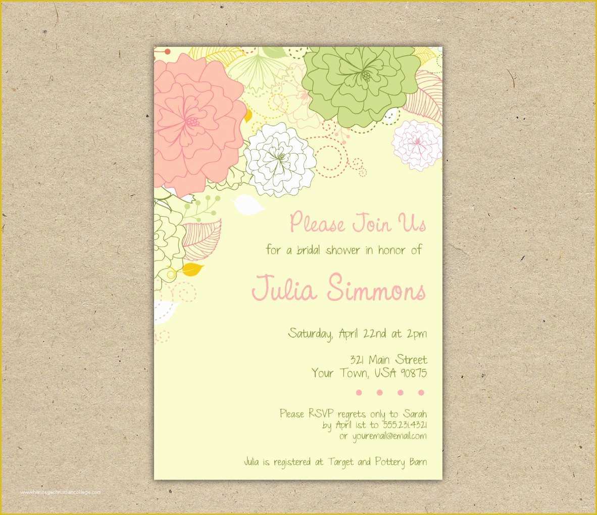 Free Bridal Shower Invitation Templates Of Bridal Shower Template Example Mughals