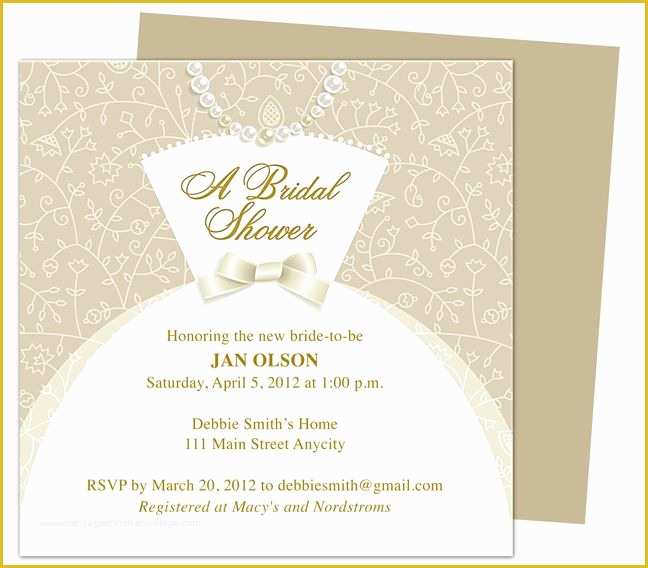 Free Bridal Shower Invitation Templates Of Dress Bridal Shower Invitation Templates Printable Diy