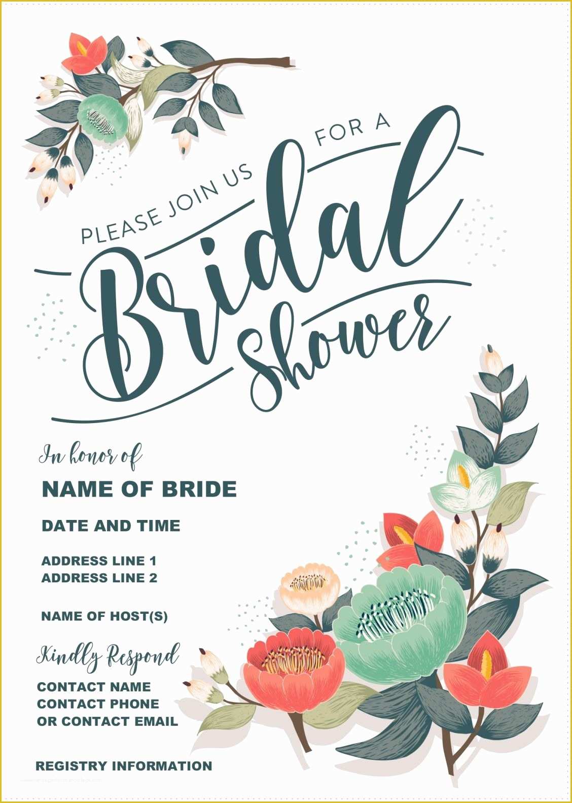 Free Bridal Shower Invitation Templates Of Our Gorgeous Printable Bridal Shower Invitation is totally