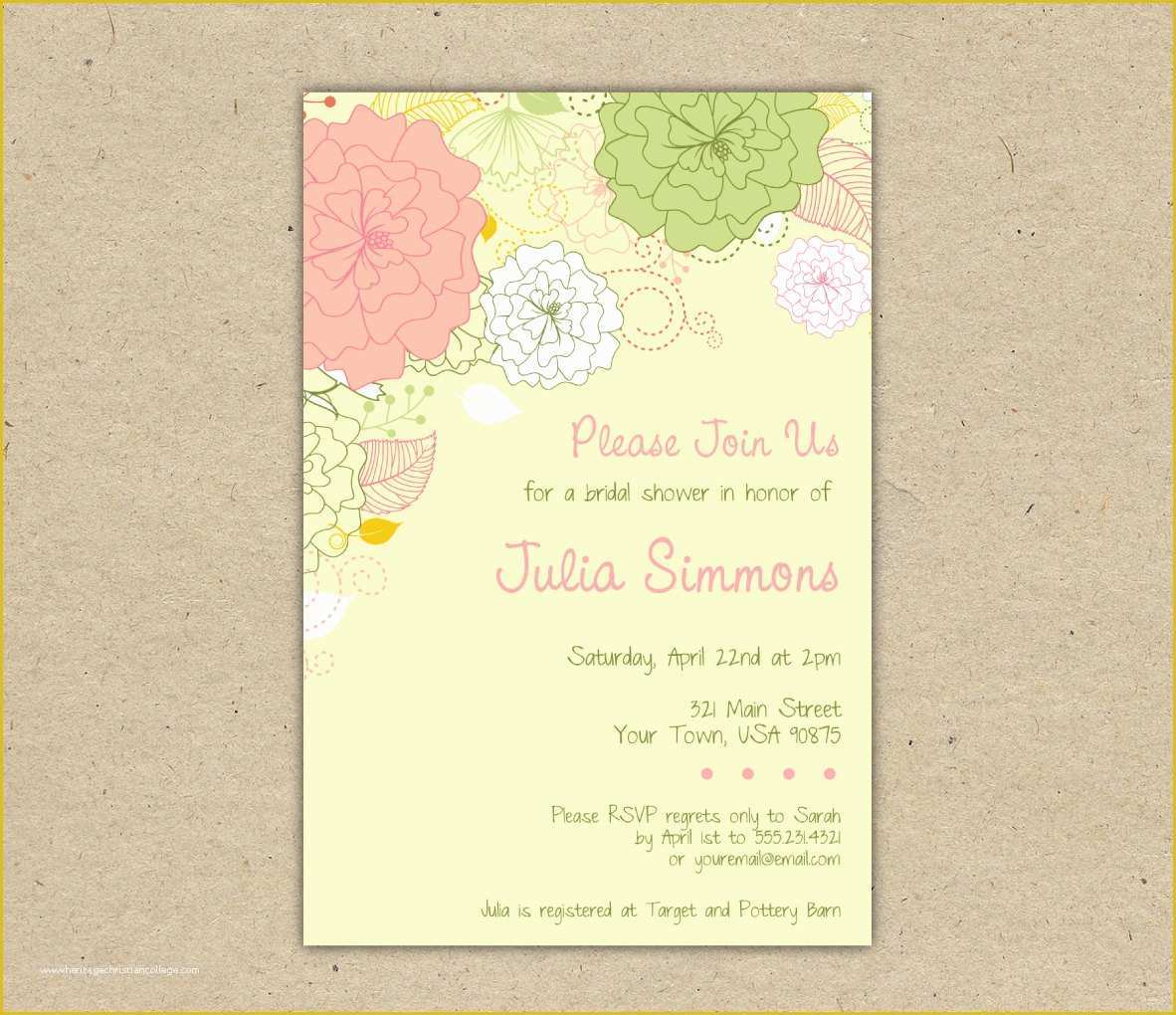 Free Bridal Shower Invitation Templates Of Printable Wedding Shower