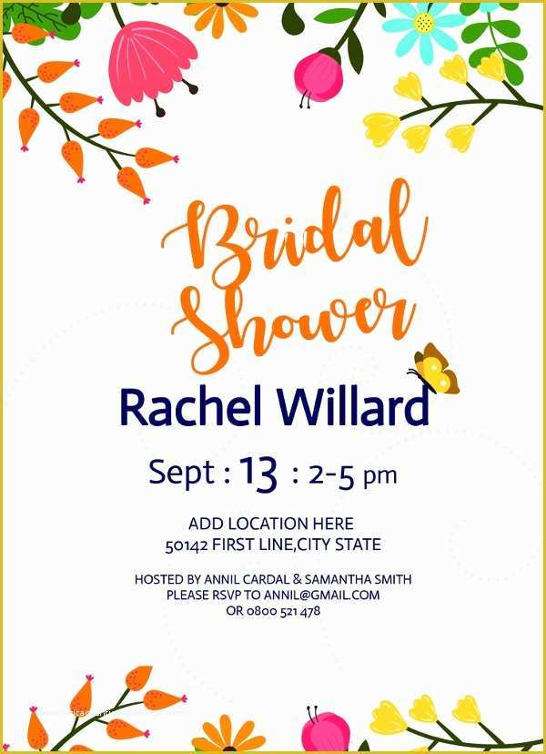 Free Bridal Shower Invitation Templates Photoshop Of 23 Bridal Shower Invitation Templates Free Psd Vector