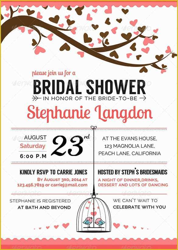Free Bridal Shower Invitation Templates Photoshop Of 25 Bridal Shower Invitation Templates Download Free