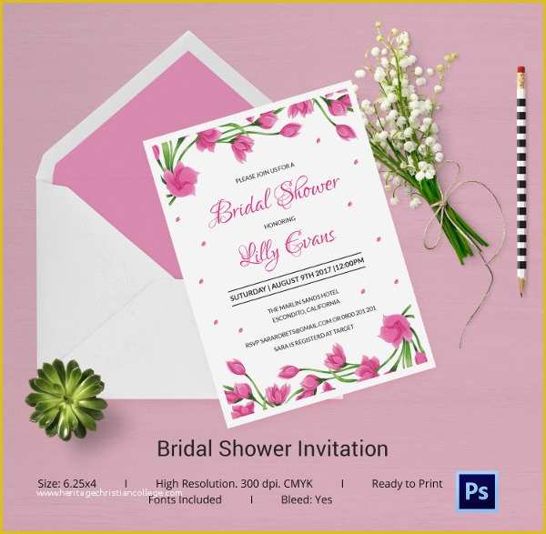 Free Bridal Shower Invitation Templates Photoshop Of 25 Bridal Shower Invitations Templates