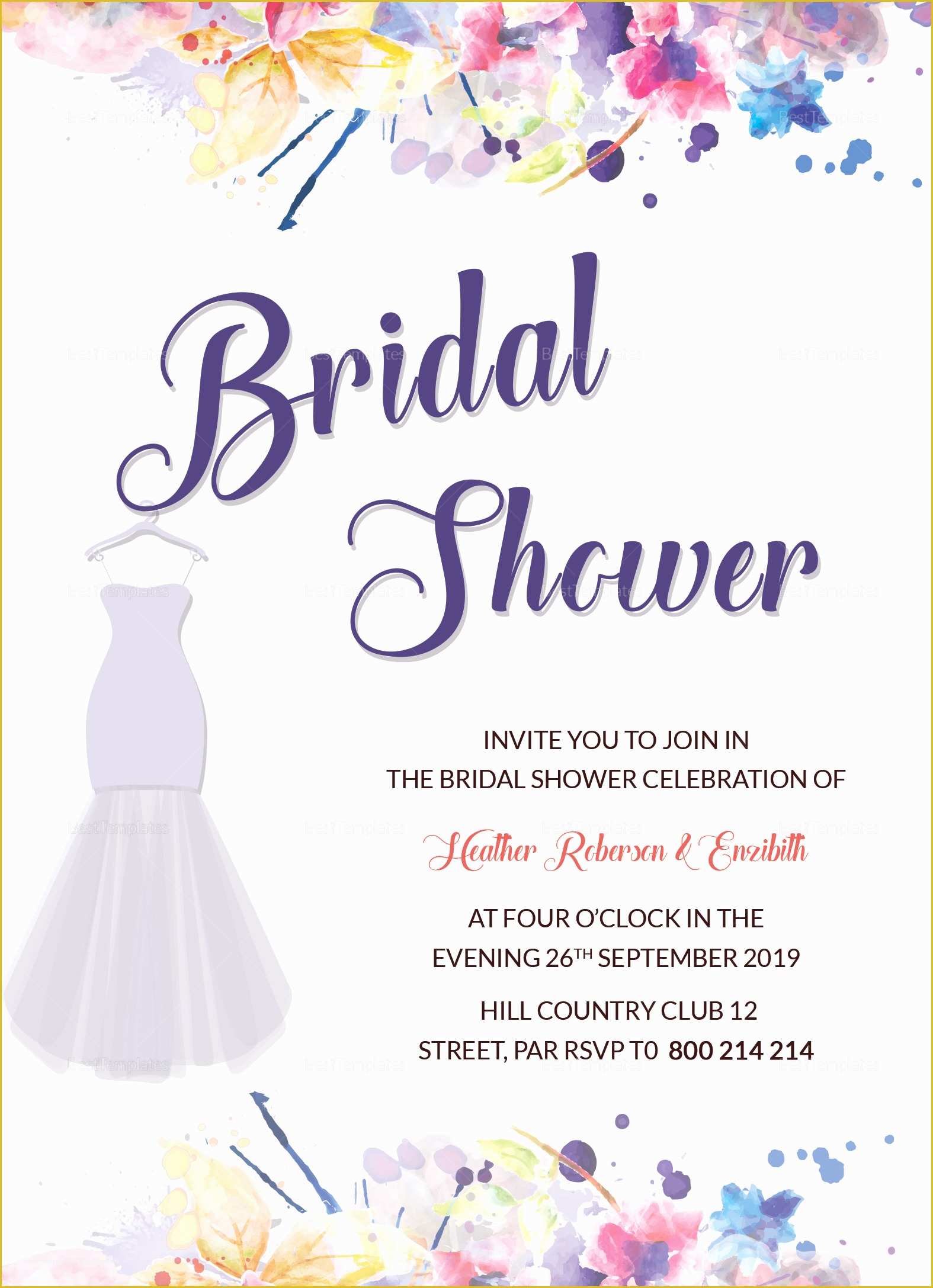 Free Bridal Shower Invitation Templates Photoshop Of Autumn Bridal Shower Invitation Design Template In Word