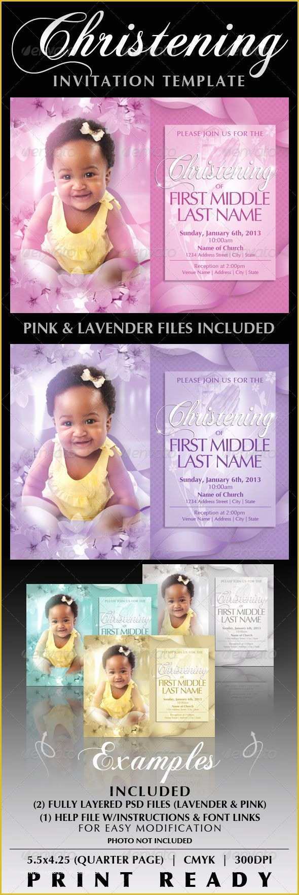 Free Bridal Shower Invitation Templates Photoshop Of Baby Christening Invitation Templates
