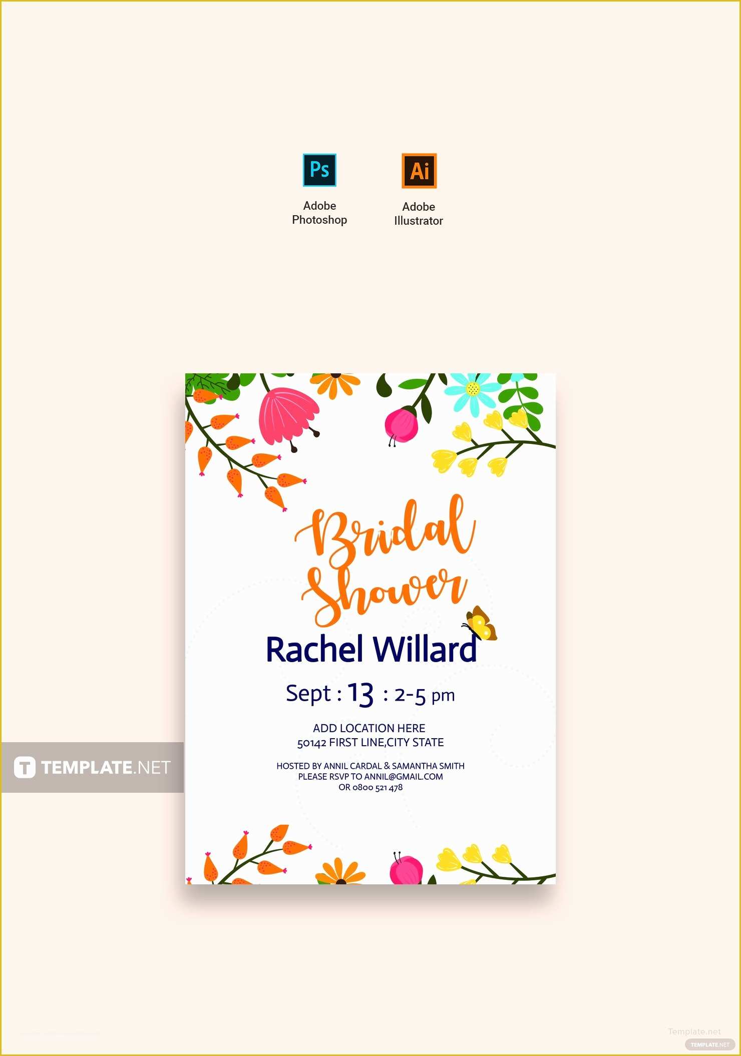 Free Bridal Shower Invitation Templates Photoshop Of Free Bridal Shower Invitation Template In Adobe Shop