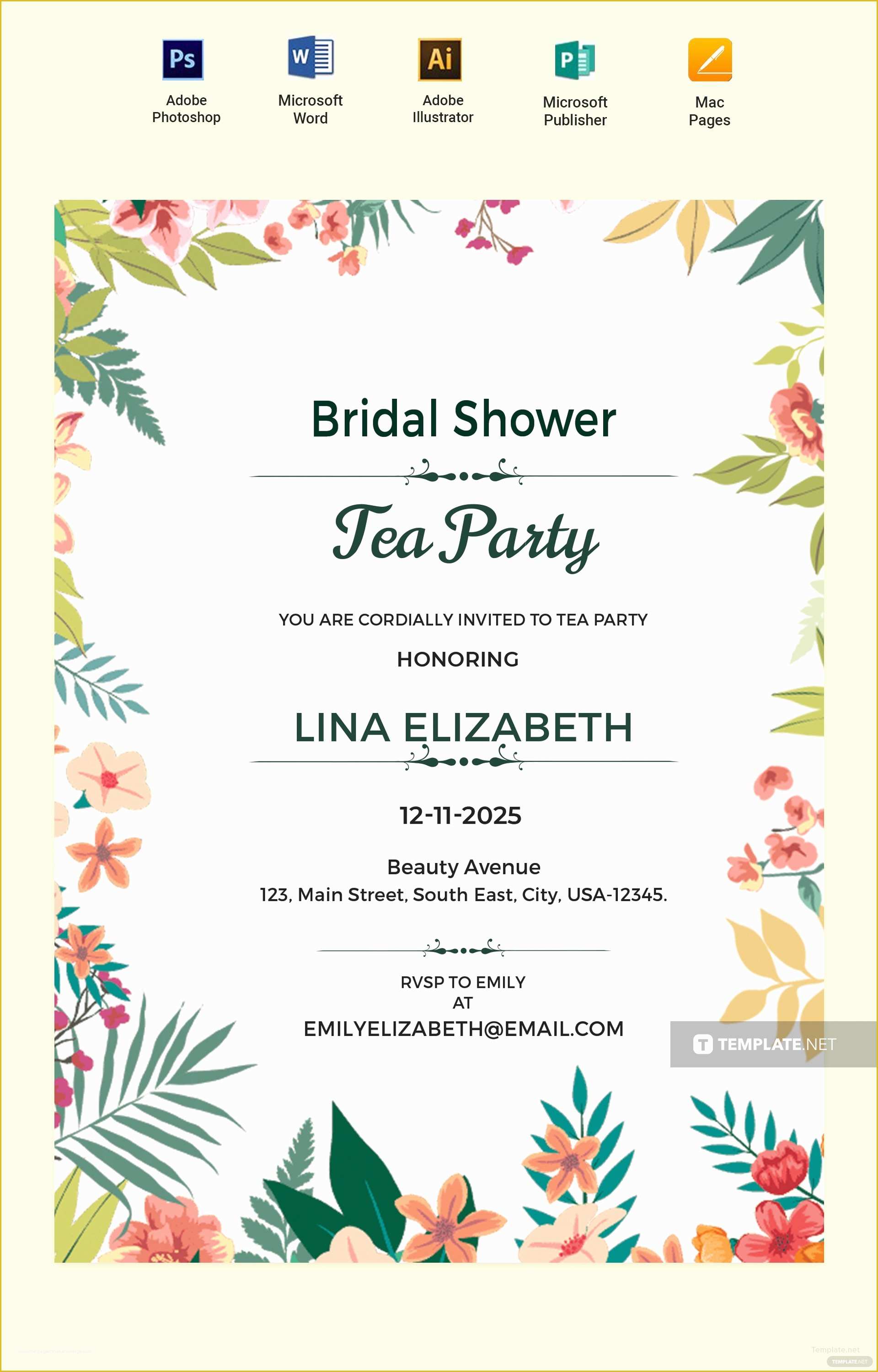 Free Bridal Shower Invitation Templates Photoshop