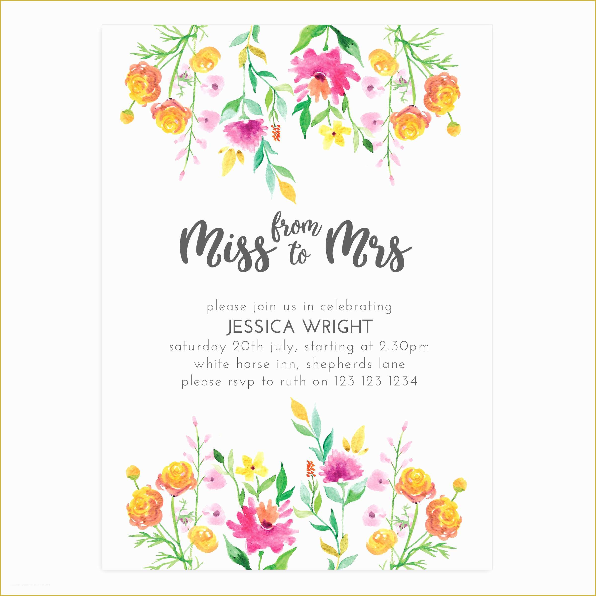 Free Bridal Shower Invitation Templates Photoshop Of Miss to Mrs Shop Invitation Template Mockaroon