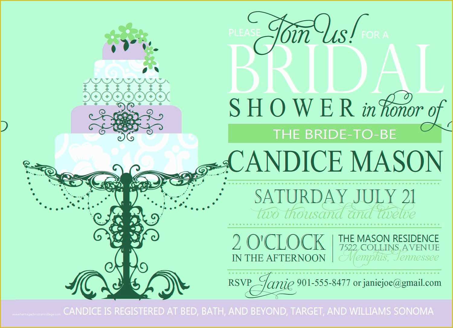 Free Bridal Shower Templates Of Bridal Shower Invitation Custom Printable Digital