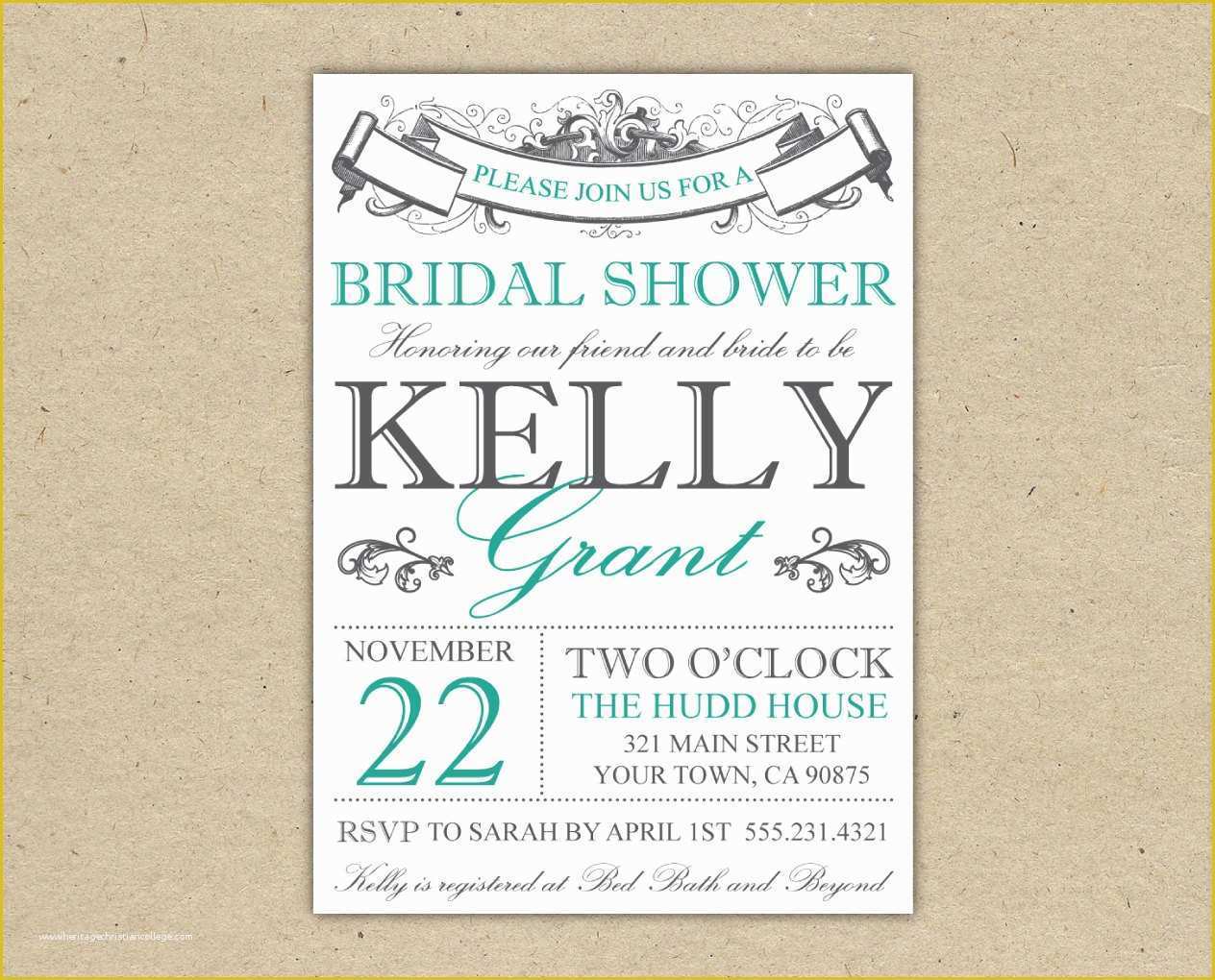 Free Bridal Shower Templates Of Bridal Shower Invitation Templates