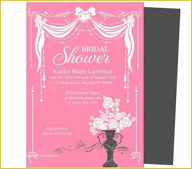 Free Bridal Shower Templates Of Bridal Shower Invitations Microsoft Word Bridal Shower