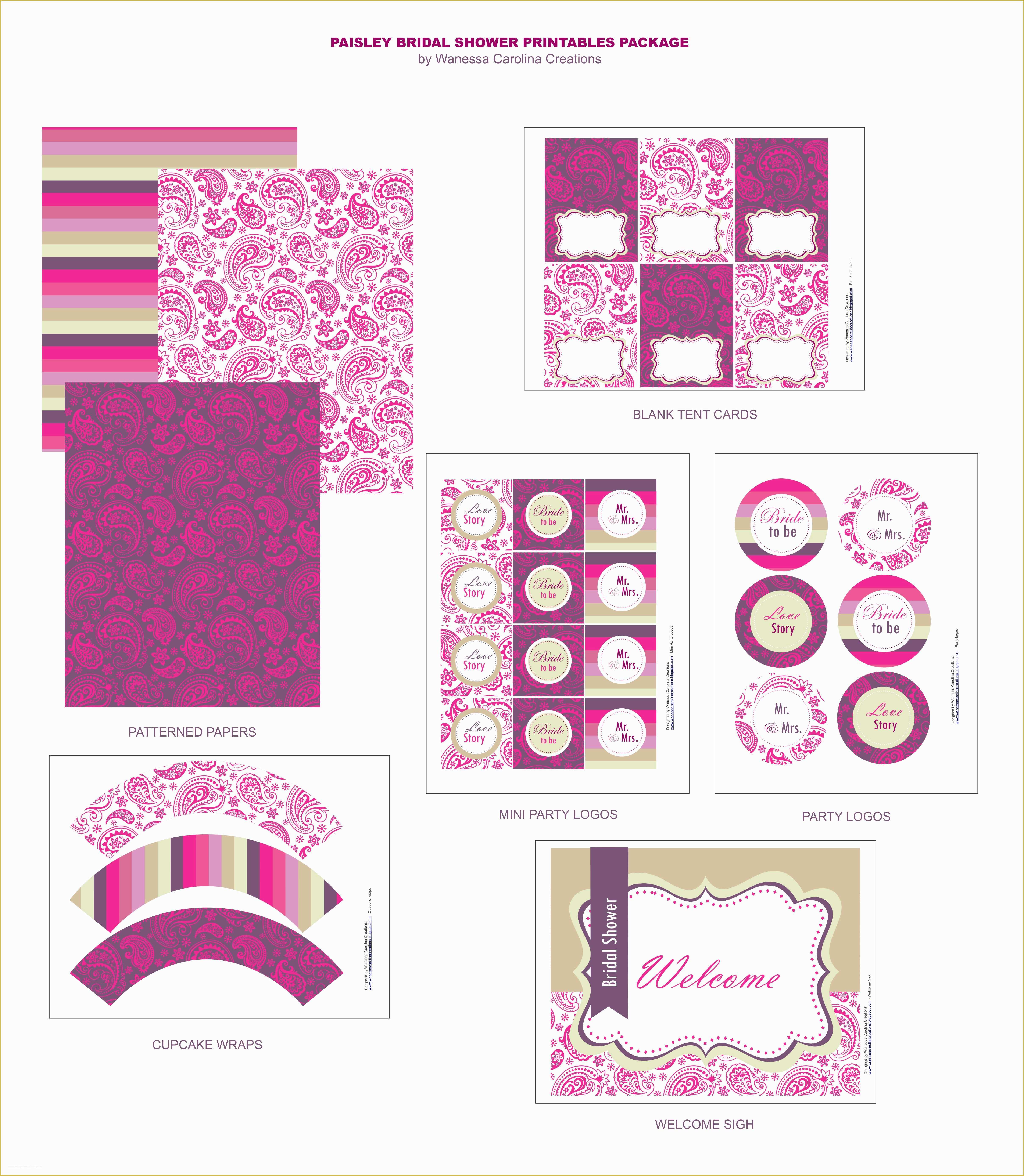 Free Bridal Shower Templates Of Free Bridal Shower Printables From Wanessa Carolina