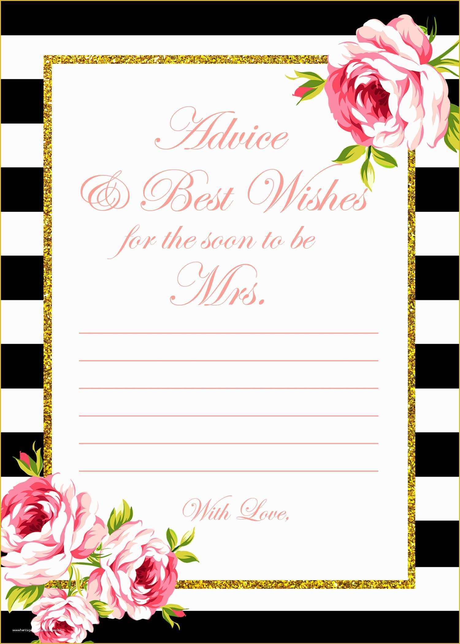 Free Bridal Shower Templates Of Free Gold Black Stripes Bridal Shower Games Bridal