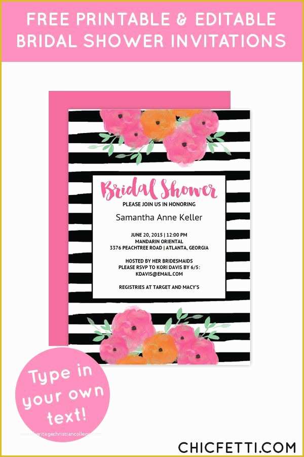 Free Bridal Shower Templates Of Free Printable Floral Bridal Shower Invitation Templates