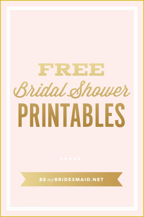 Free Bridal Shower Templates Of Free Printables for Bridal Shower Planning