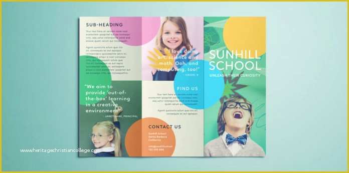 Free Brochure Templates for Students Of Colorful School Brochure Tri Fold Template