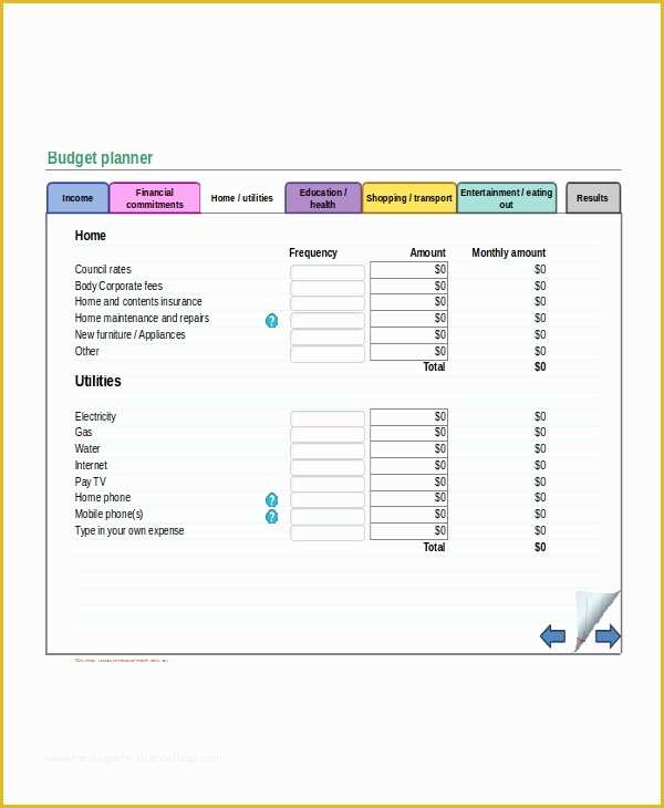Free Budget Planner Template Of 21 Excel Monthly Bud Templates
