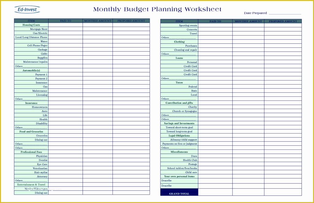 Free Budget Planner Template Of Bud Planner Worksheets