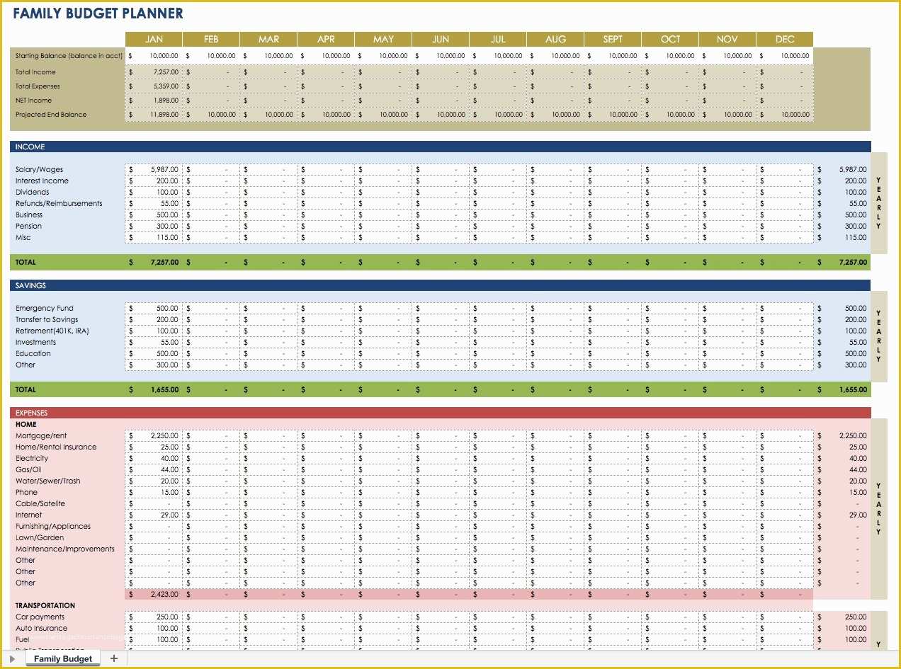 Free Budget Planner Template Of Free Financial Planning Templates