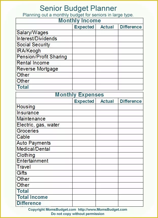 Free Budget Planner Template Of Senior Bud Planner Worksheet Free Printable Worksheet