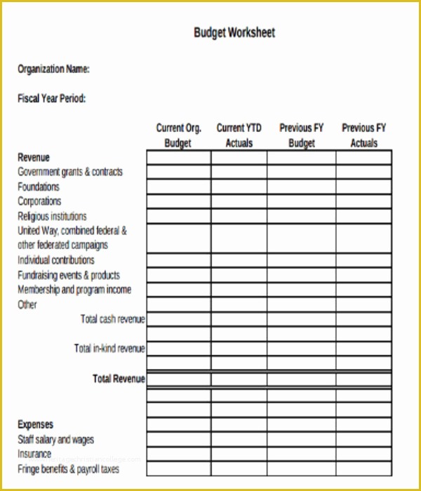 Free Budget Template for Non Profit organization Of 10 Free Non Profit Bud Templates Excel Word Sample