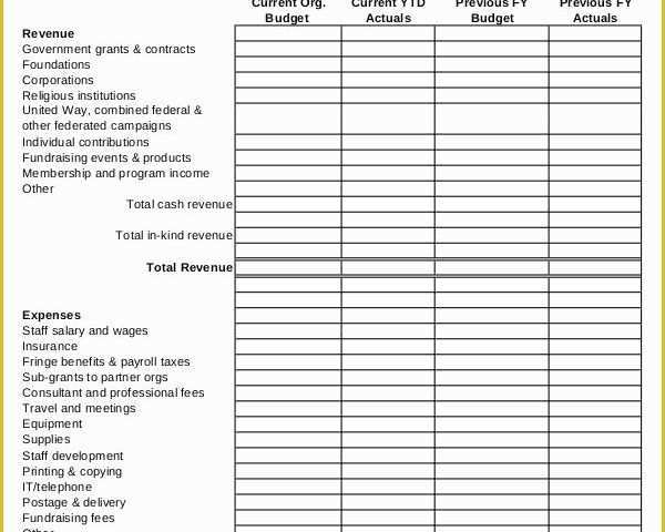 Free Budget Template for Non Profit organization Of 8 Non Profit Bud Templates Word Pdf Excel