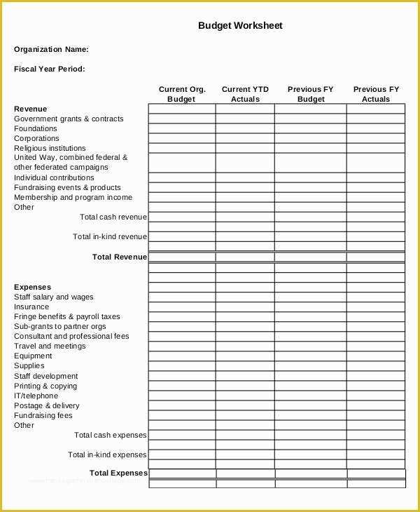 58 Free Budget Template for Non Profit organization