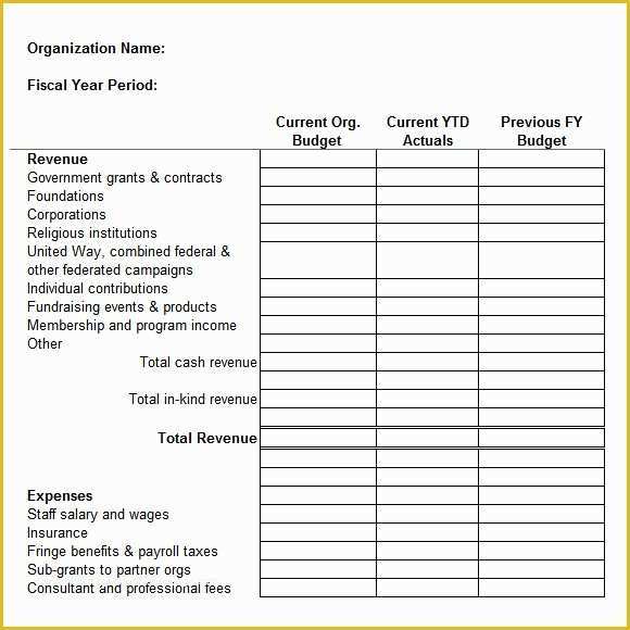 Free Budget Template for Non Profit organization Of 9 Non Profit Bud Templates Word Pdf Excel