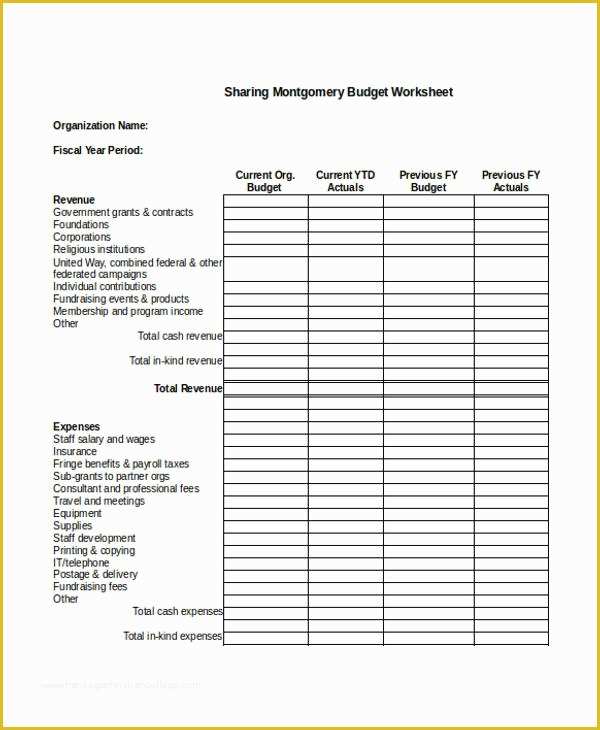 Free Budget Template for Non Profit organization Of Nonprofit Sheet Templates 6 Free Word Pdf format