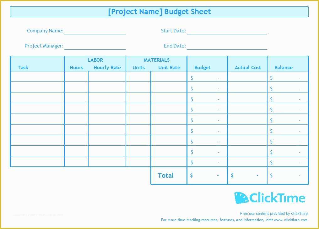 Free Budget Template Of Business Bud Template