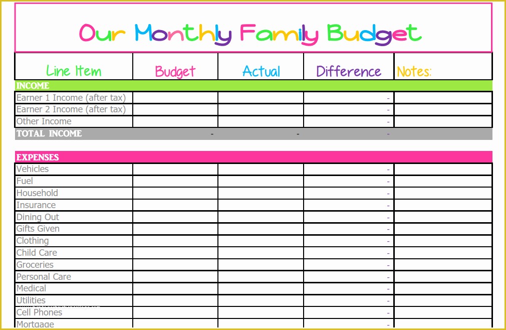 Free Budget Template Of Free Bud Report Planner Template