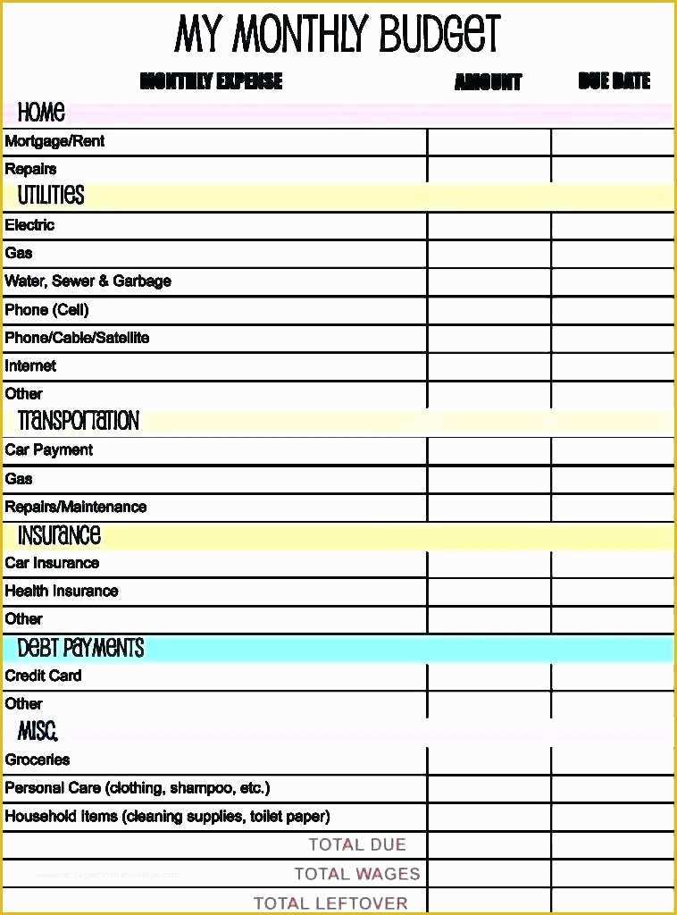 Free Budget Template Of Simple Household Bud Template Simple Household Bud