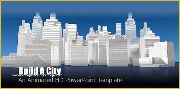 Free Building Templates Of Animated City Powerpoint Templates