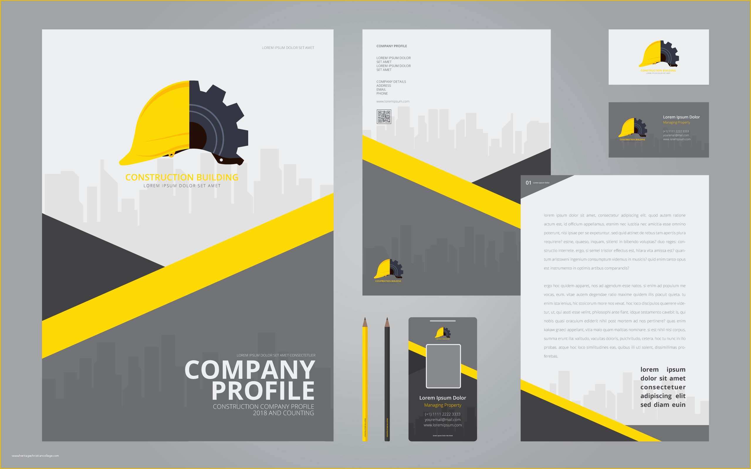 Free Building Templates Of Construction Logos In Stationery Set Media Construction