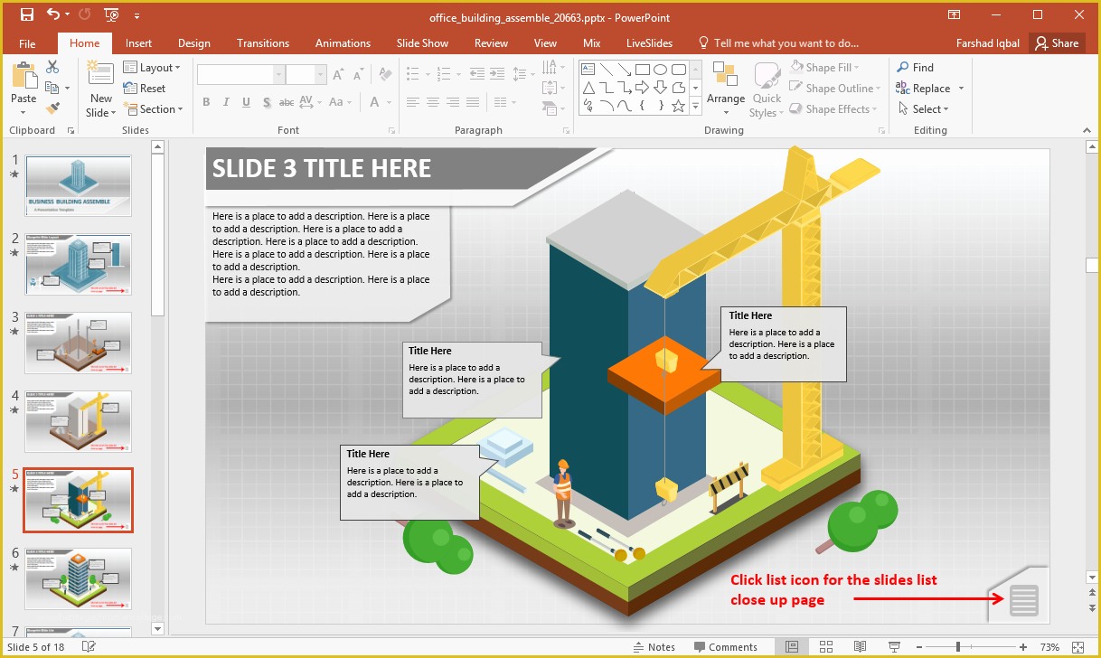 Free Building Templates Of Fice Building Construction Animations for Powerpoint