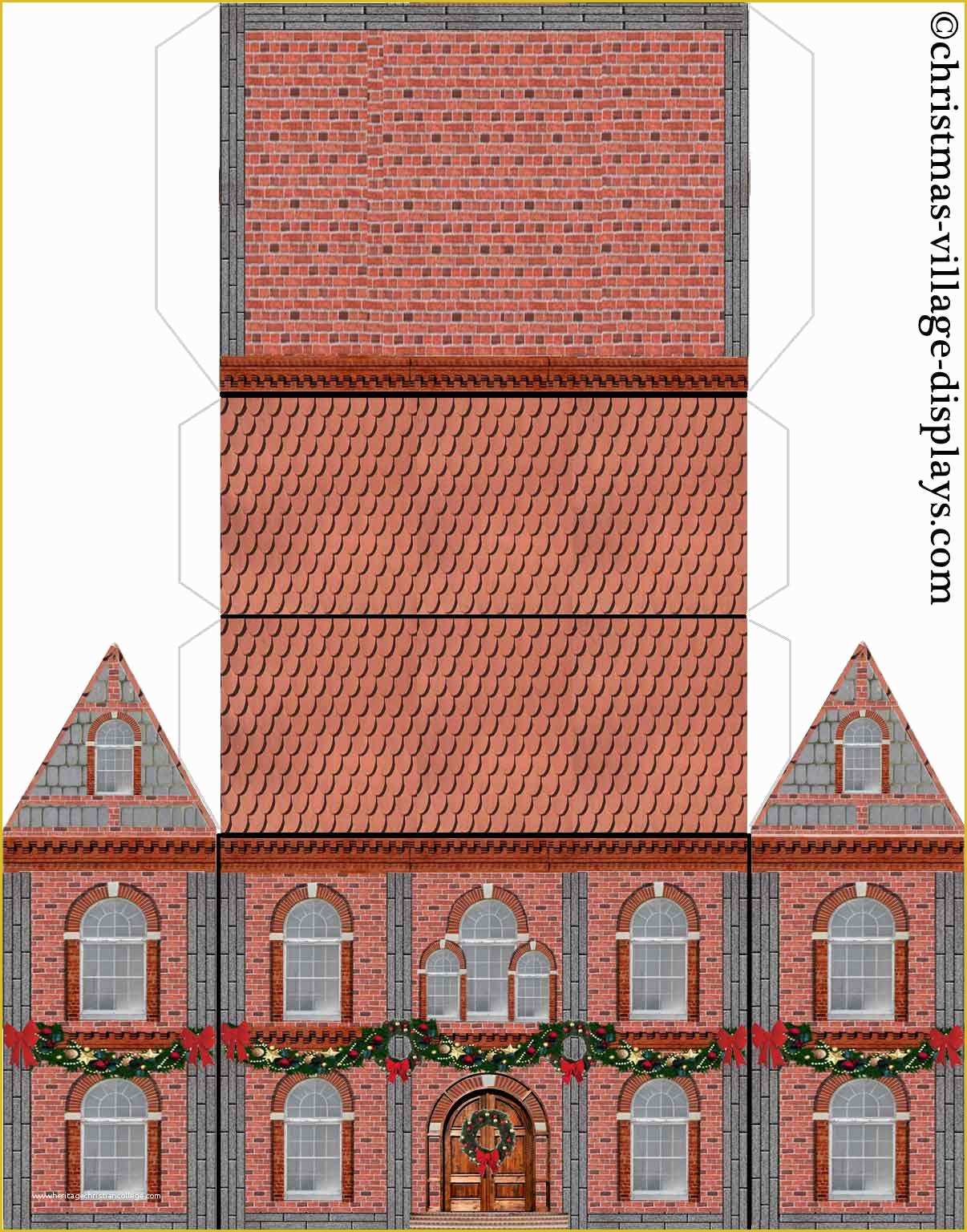 Free Building Templates Of Printable Model Card Houses Christmas Village Displays