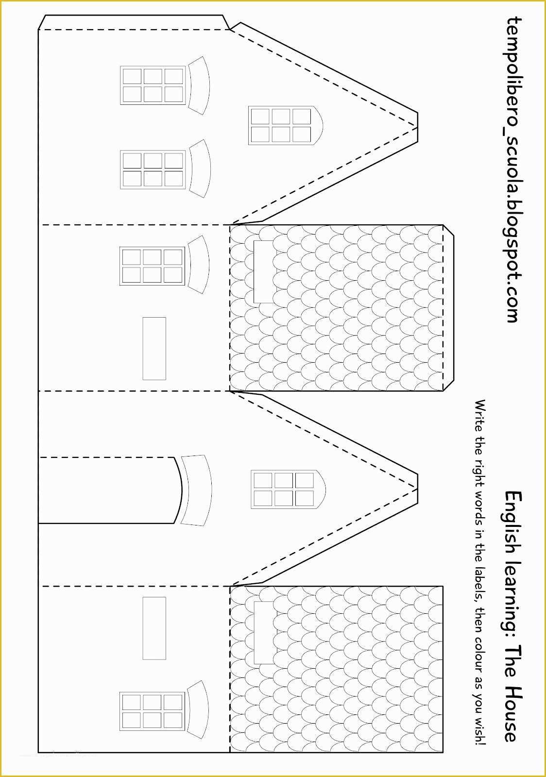 Free Building Templates Of Tempo Libero English Learning the Paper House