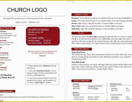 Free Bulletin Templates for Churches Of Church Bulletin Templates